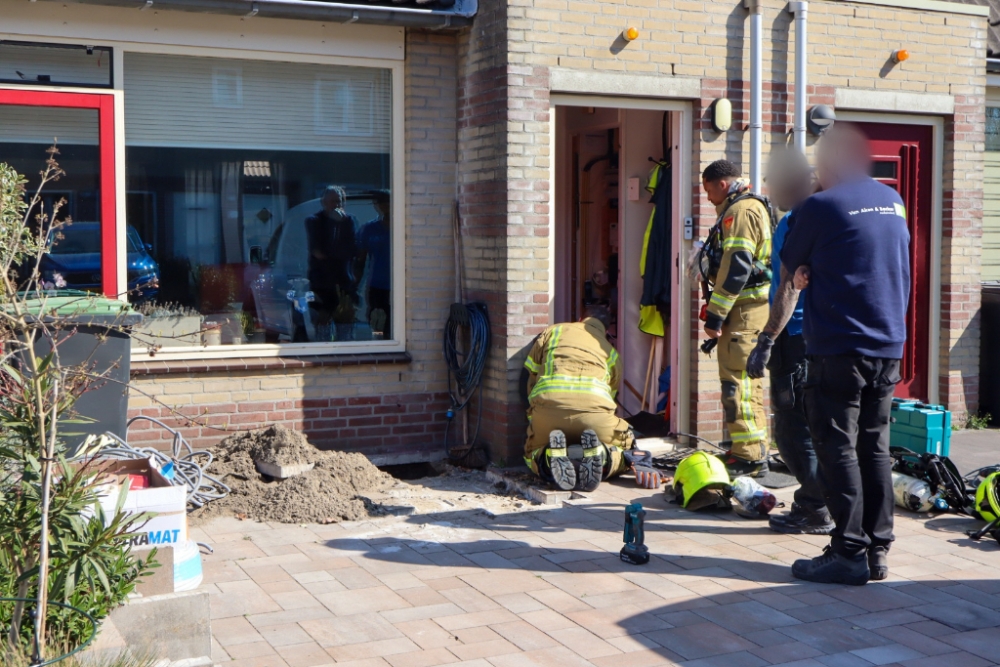 Gasleiding raakt beschadigd door werkzaamheden in Schiedamse voortuin