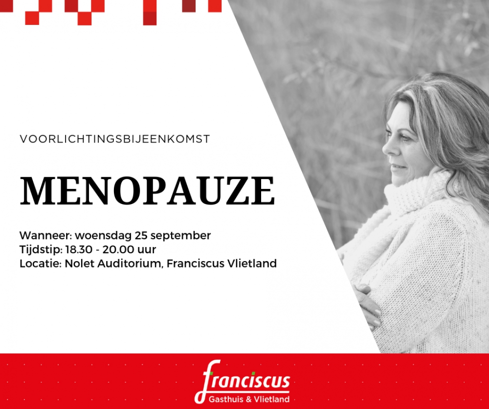 Voorlichtingsavond over menopauze bij Franciscus Gasthuis & Vlietland