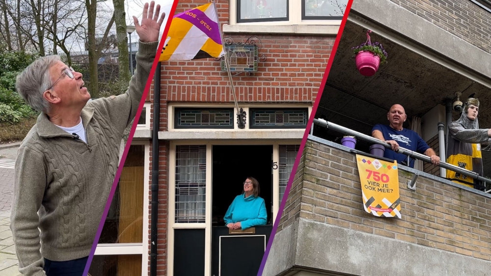 Schiedammers hangen de Schiedam750-vlag uit: ‘Ik hoop dat er meer volgen’