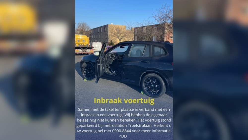 Auto-inbraak op Troelstralaan, politie zoekt eigenaar