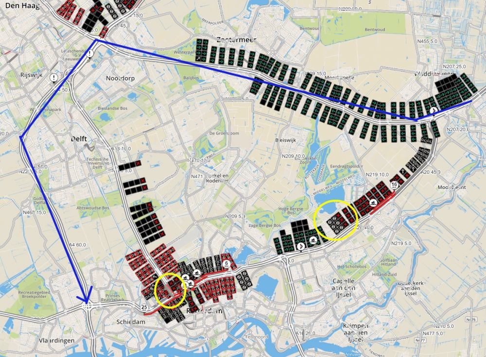 Puinhoop op de weg door drie ongevallen op de A20 'Mijd de A20!'