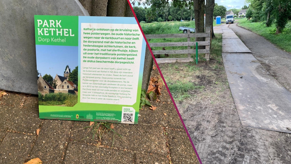 Bordje in Park Kethel beschadigd, 'dader' meldt zich bij organisatie