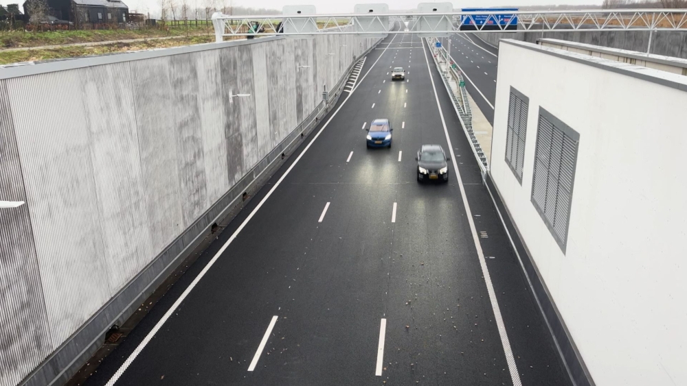 De Blankenburgverbinding net voor de Hollandtunnel richting Rozenburg