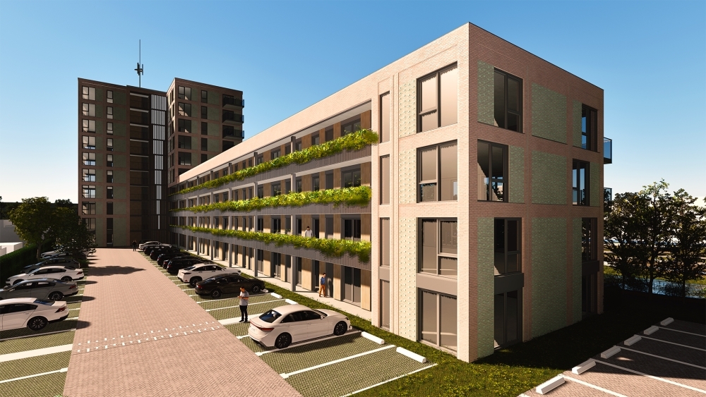Ontwerp van de te realiseren woningen in de Kruidenbuurt