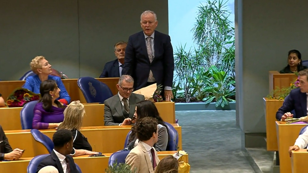 Jan Struijs bij zijn installatie als Tweede Kamerlid