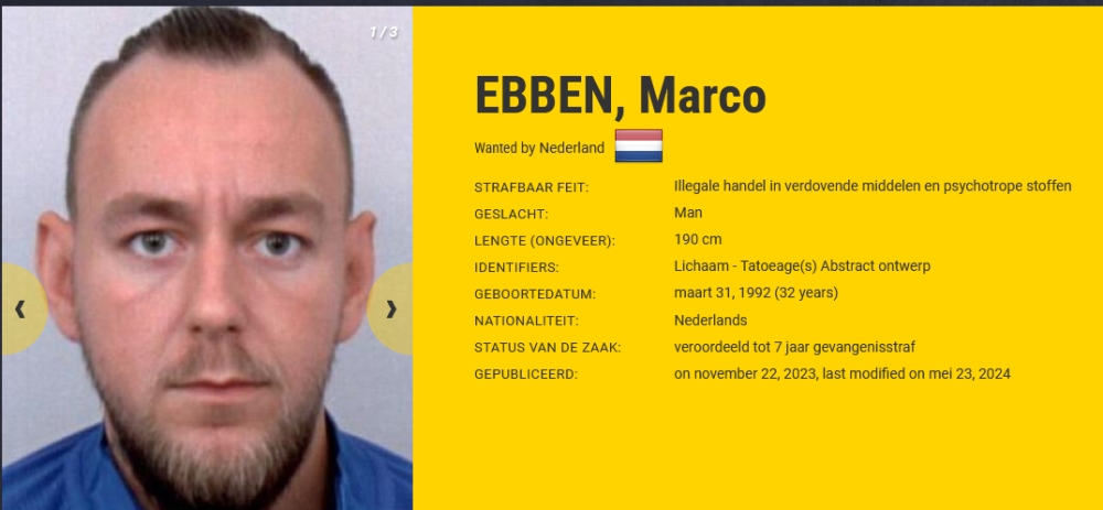 ‘Meedogenloze’ drugscrimineel Marco Ebben van Europols ‘Most Wanted’-lijst gehaald