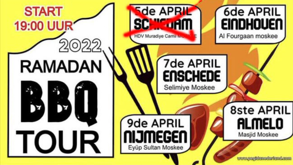 Geen toestemming voor 'provocerende barbecue' Pagida bij Schiedamse moskee