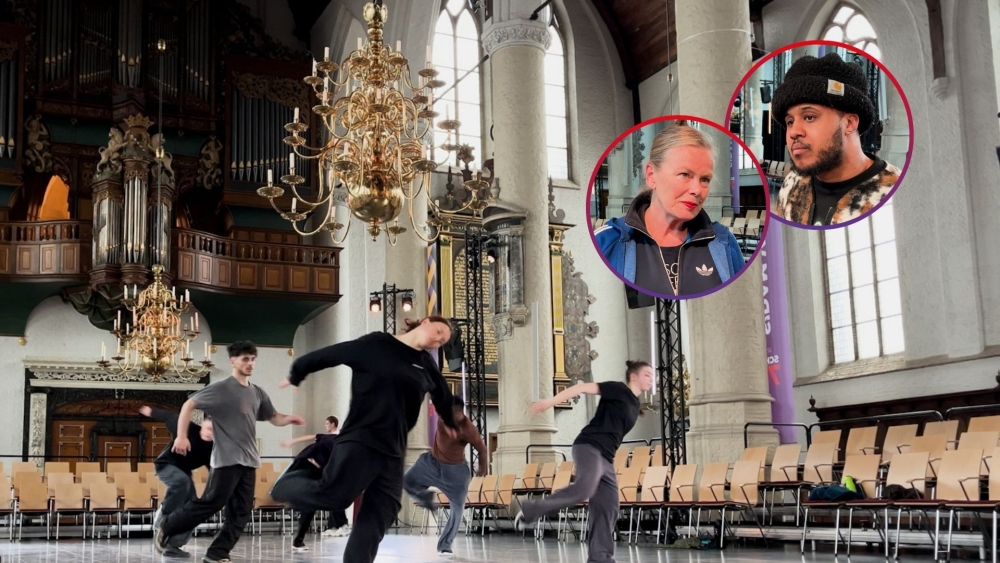 Grote- of Sint Janskerk decor voor dansvoorstelling van Conny Janssen Danst