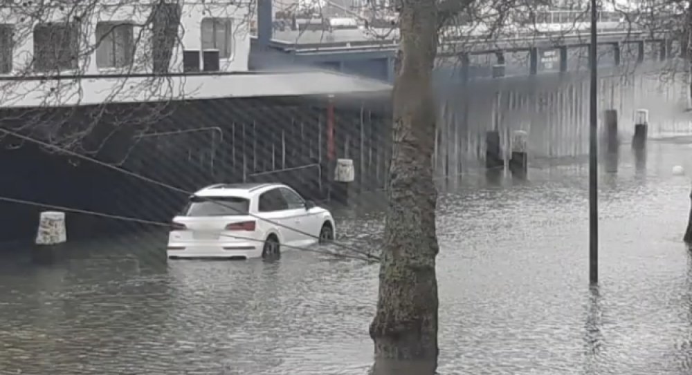Hoogwater in Schiedam
