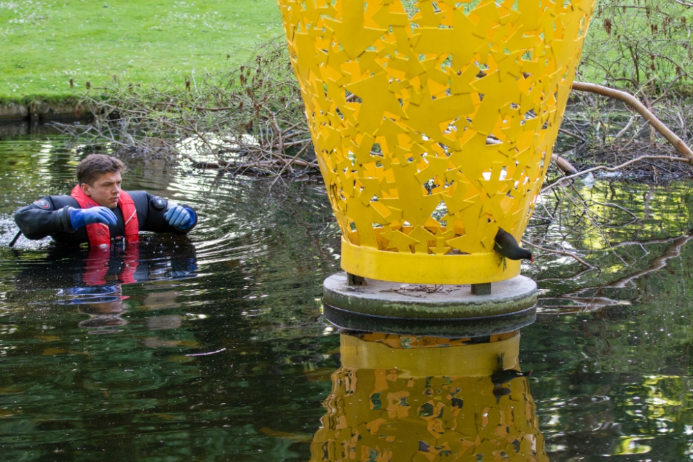 Brandweer druk met 'redden' waterhoen