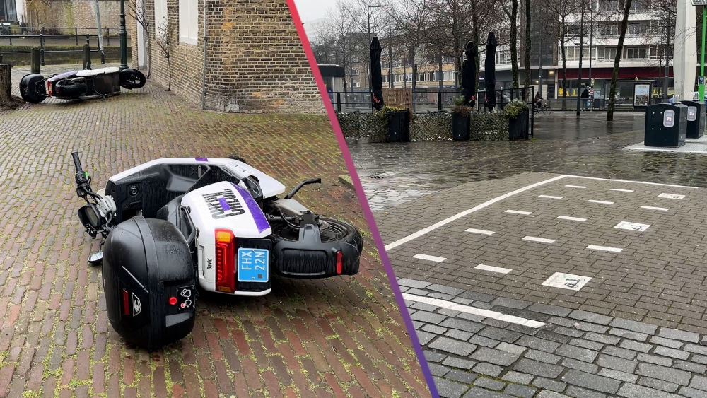 Nog altijd zwerfscooters te vinden in Schiedam, borden worden nog bij ‘hubs’ geplaatst
